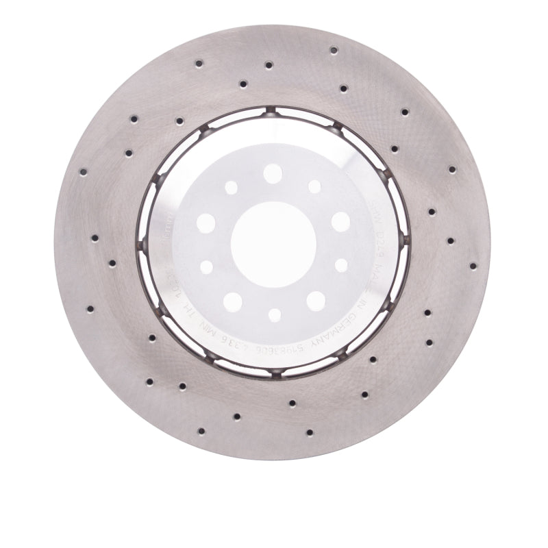 R1 15-20 Alfa Romeo 4C Front Drilled Carbon Alloy GeoMET Rotor