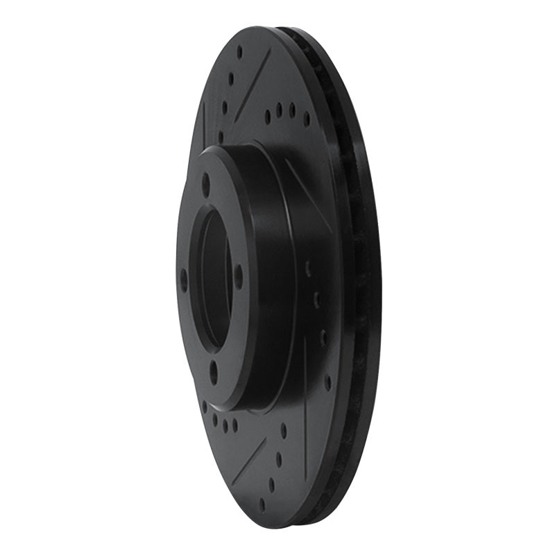R1 84-87 Toyota Corolla (US/Canada) Front Left Drilled & Slotted Black Brake Rotor