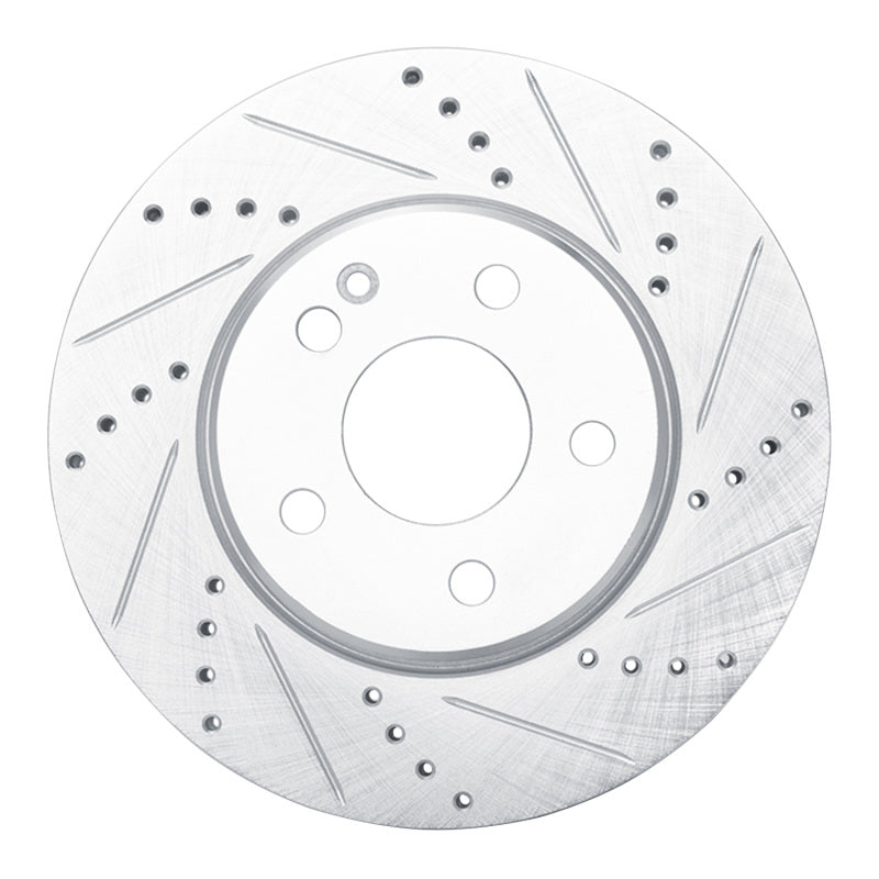 R1 06-11 Mercedes-Benz B200 Front Right Drilled & Slotted Silver Brake Rotor