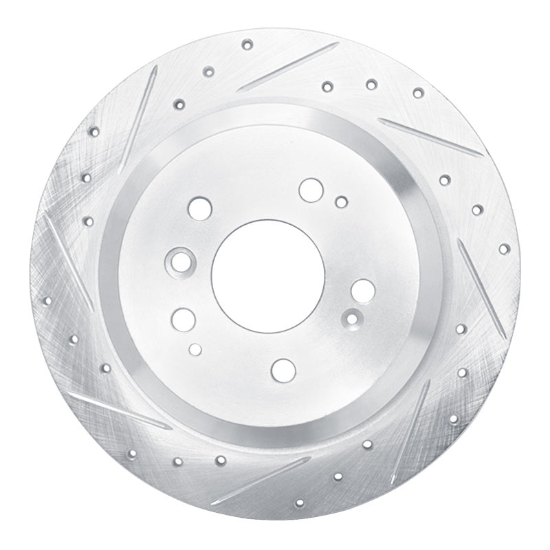 R1 16-25 Honda Pilot Rear Left Drilled & Slotted Silver Brake Rotor