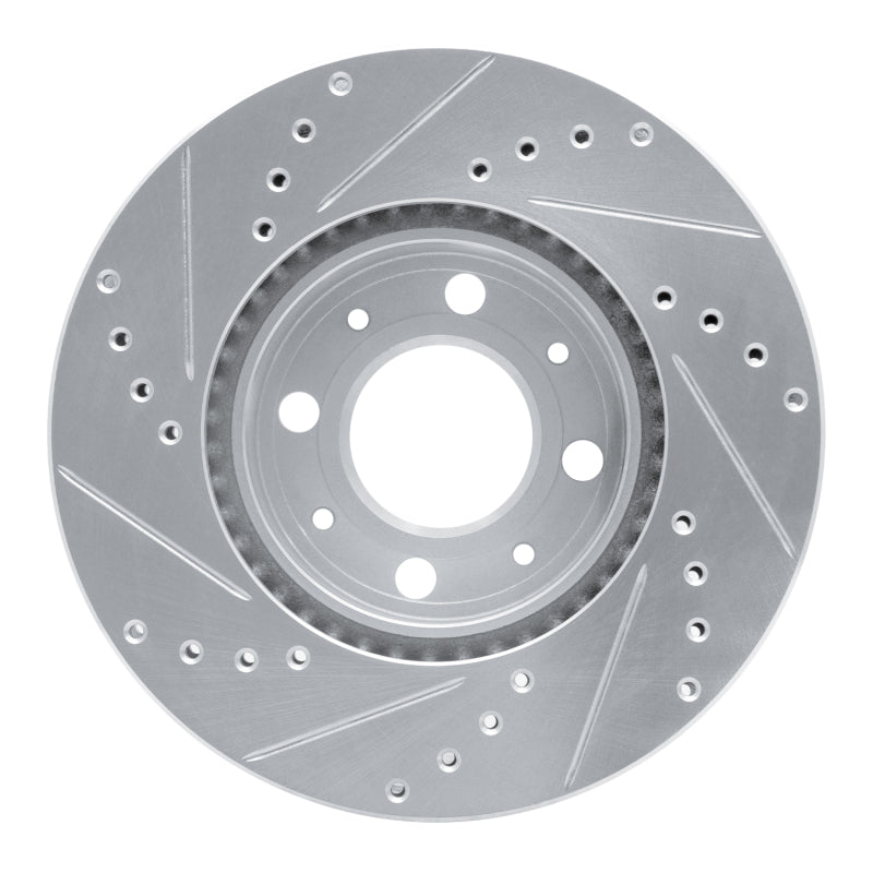 DFC 93-95 Volvo 850 Front Right Drilled & Slotted Silver Brake Rotor