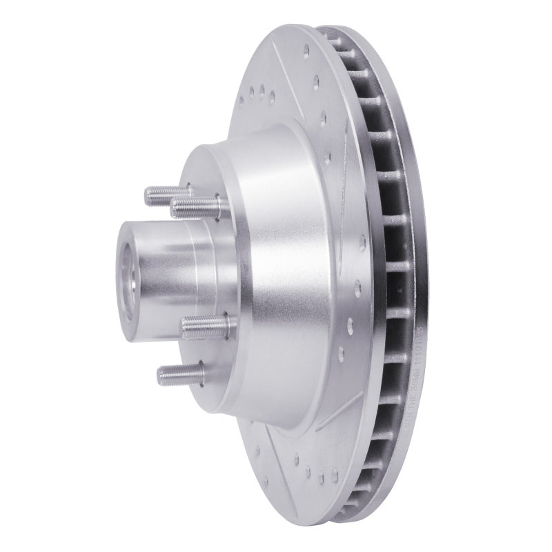 DFC 69-73 Chrysler 300 Front Right Drilled & Slotted Silver Brake Rotor