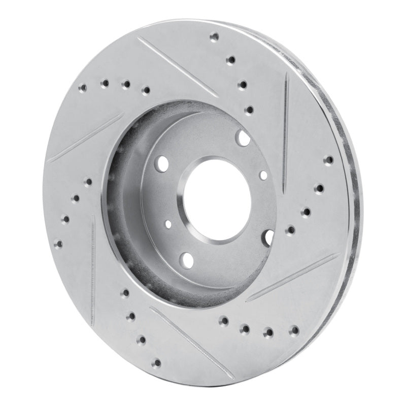 R1 98-99 Acura CL Front Left Drilled & Slotted Silver Brake Rotor