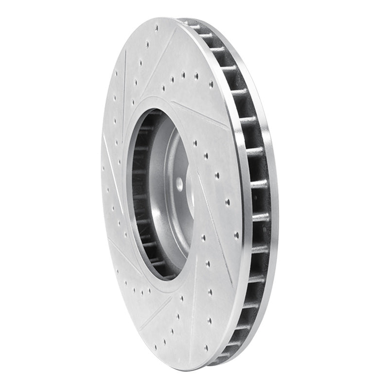 R1 08-19 BMW X5 Front Right Drilled & Slotted Silver Brake Rotor