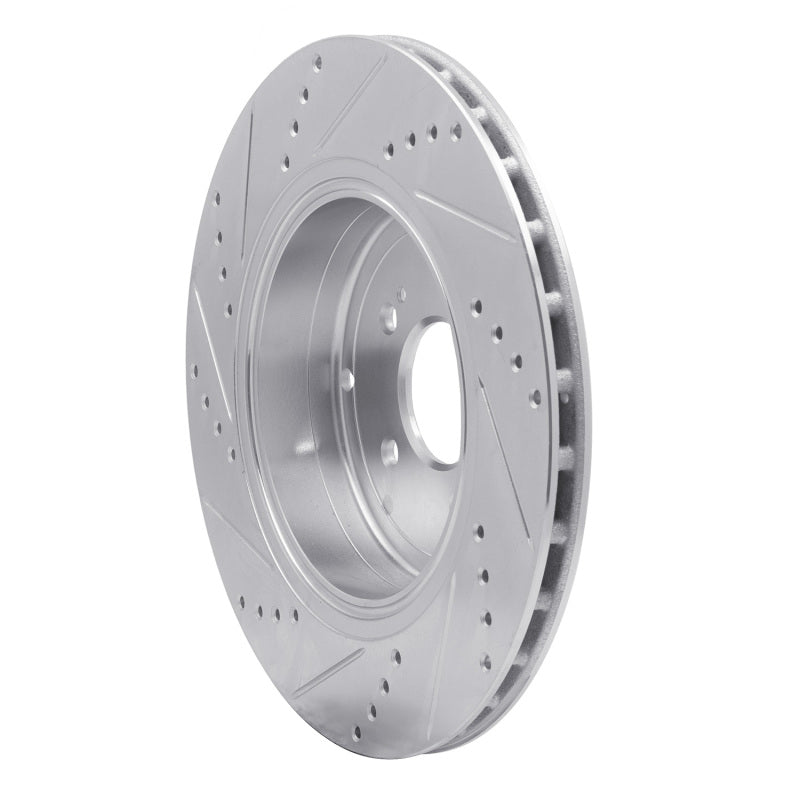 R1 18-25 Genesis G70 Rear Right Drilled & Slotted Silver Brake Rotor