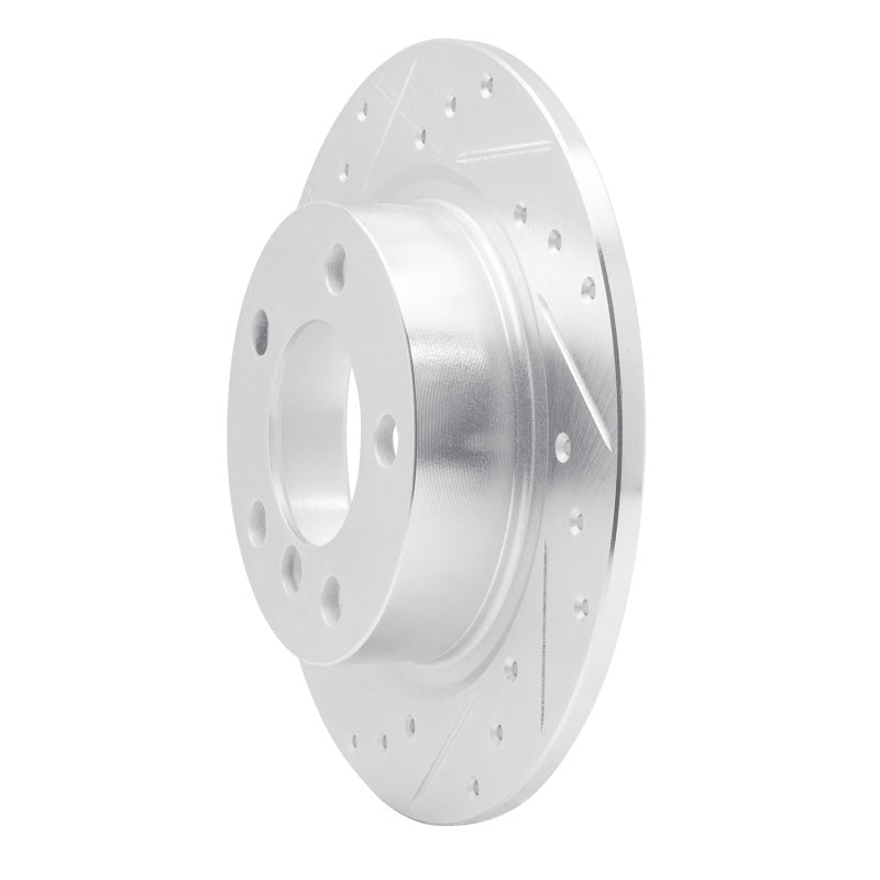 R1 11-16 Mini Cooper Paceman Rear Left Drilled & Slotted Silver Brake Rotor