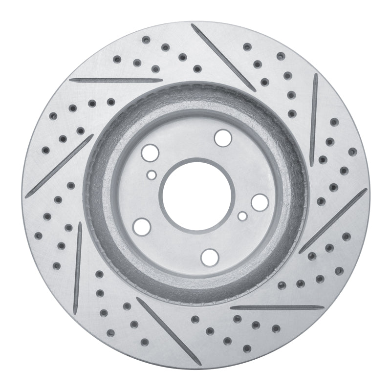 R1 06-20 Lexus ES300H Front Left Drilled & Slotted Geo-Carbon Rotor
