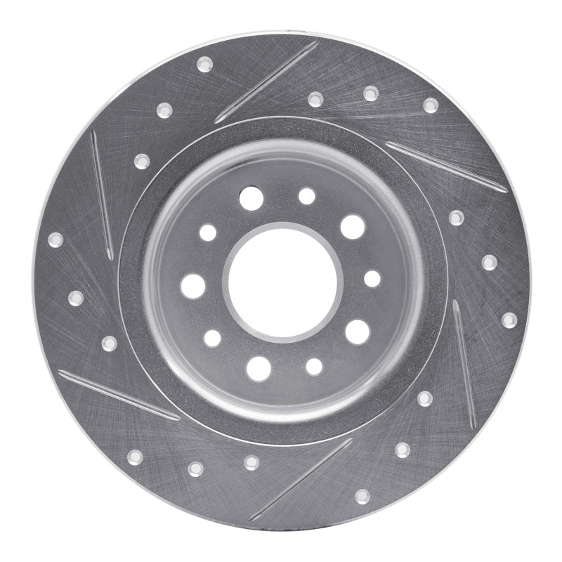 DFC 14-19 Fiat 500L Rear Right Drilled & Slotted Silver Brake Rotor