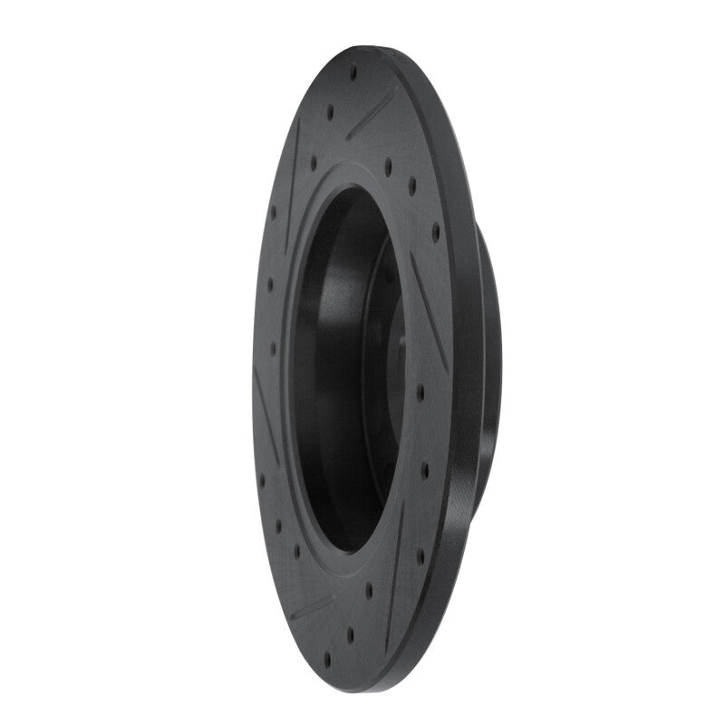 R1 00-08 Audi A4 (USA/Canada) Rear Right Drilled & Slotted Black Brake Rotor