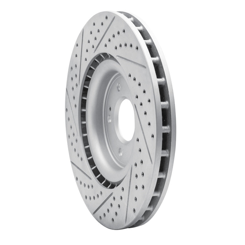 R1 08-15 Mitsubishi Lancer Front Right Drilled & Slotted Geo-Carbon Rotor