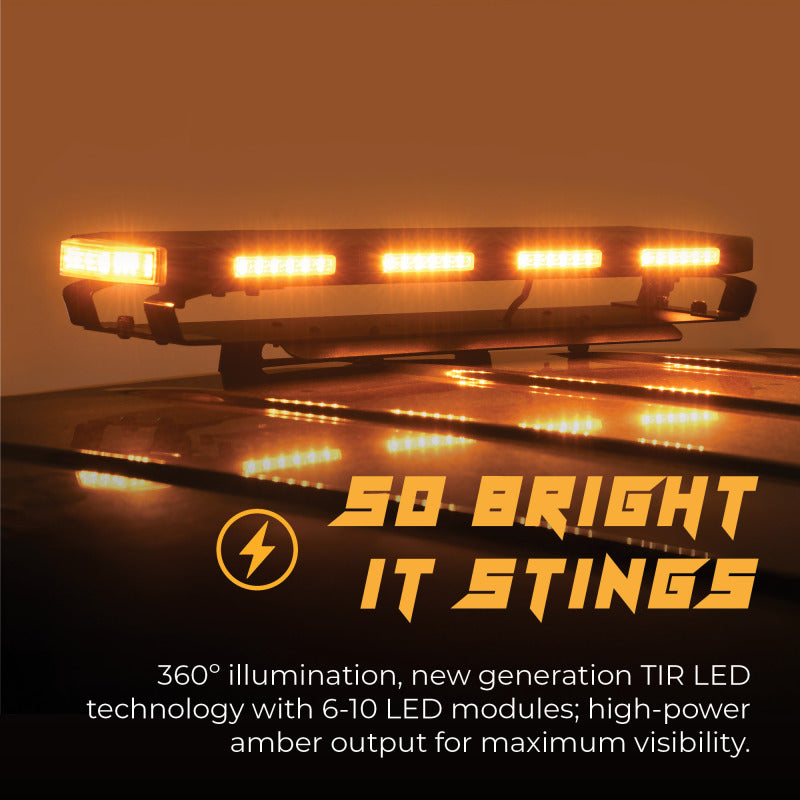 Putco 36In Universal 36In Tri Color Hornet Light (Amber/Blue/White) - LED Stealth Rooftop Strobe Bar