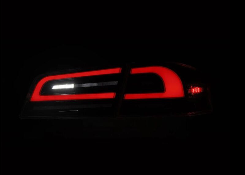 AlphaRex 12-21 Tesla Model S LUXX-Series LED Tail Lights - Black/Red (US Models Only)