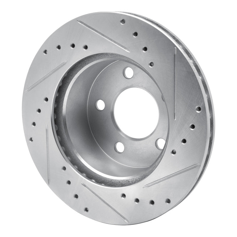 DFC 90-99 Jeep TJ (Canada - See Wrangler for US) Front Left Drilled & Slotted Silver Brake Rotor
