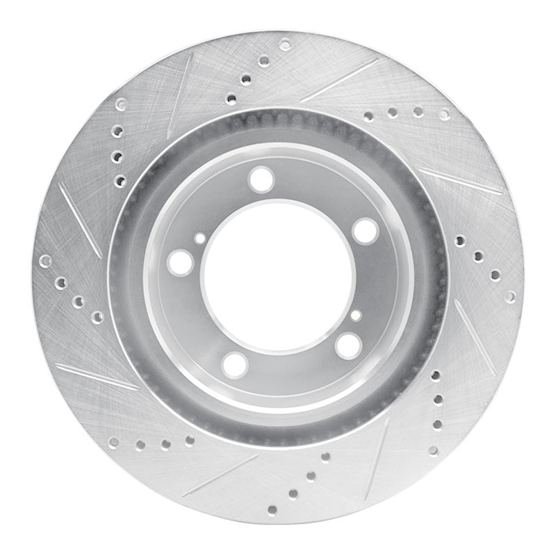DFC 08-21 Lexus LX570 Front Right Drilled & Slotted Silver Brake Rotor
