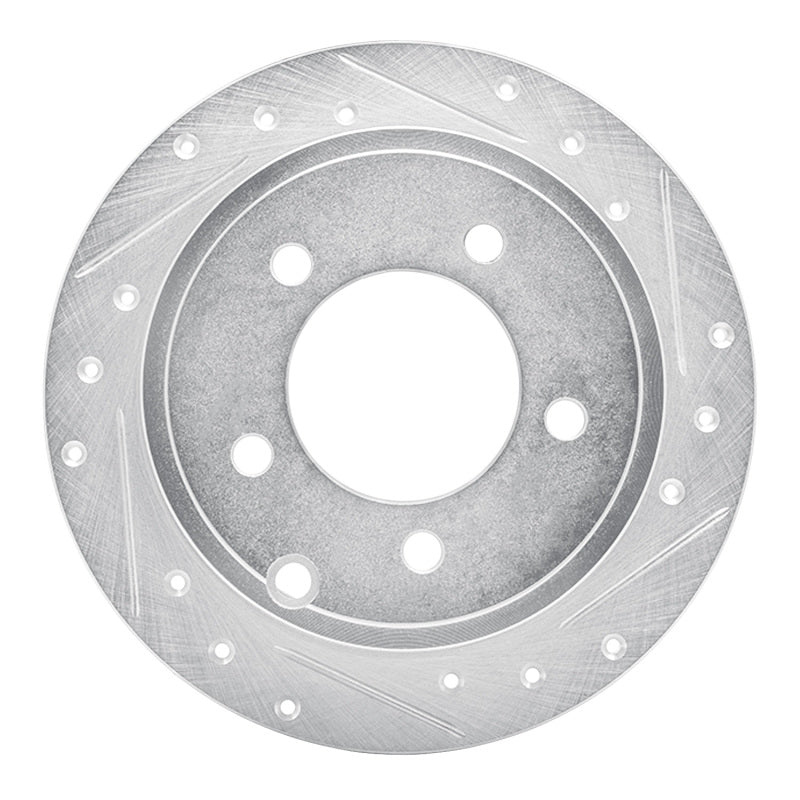 R1 07-17 Chrysler 200 Rear Right Drilled & Slotted Silver Brake Rotor