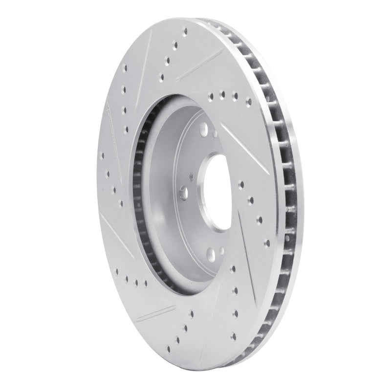 R1 13-22 Honda Accord Sedan Front Right Drilled & Slotted Silver Brake Rotor