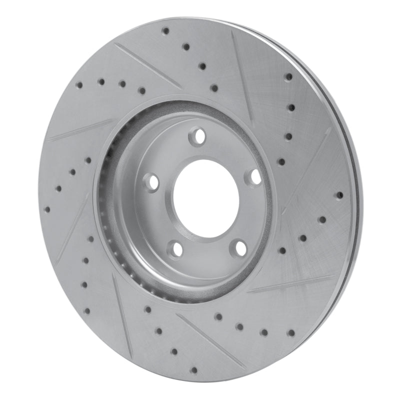 R1 88-91 Mazda 929 Front Left Drilled & Slotted Silver Brake Rotor