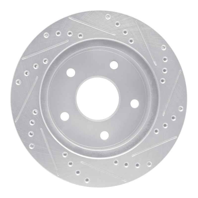 R1 00-02 Dodge Ram 1500 Pickup Front Left Drilled & Slotted Silver Brake Rotor
