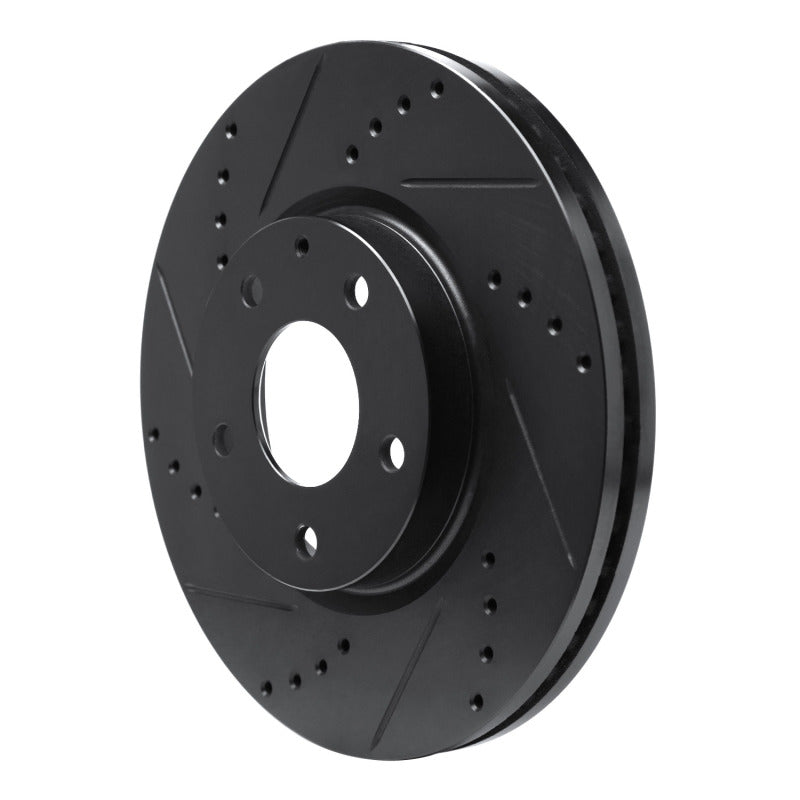 R1 13-19 Mazda 6 Front Left Drilled & Slotted Black Brake Rotor