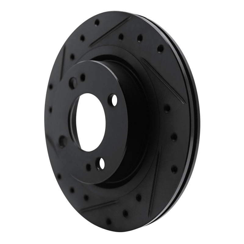 R1 16-25 Dodge Attitude (Mexico) Front Left Drilled & Slotted Black Brake Rotor