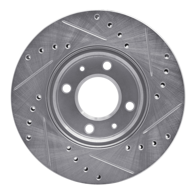 DFC 12-25 Dodge Attitude (Mexico) Front Left Drilled & Slotted Silver Brake Rotor