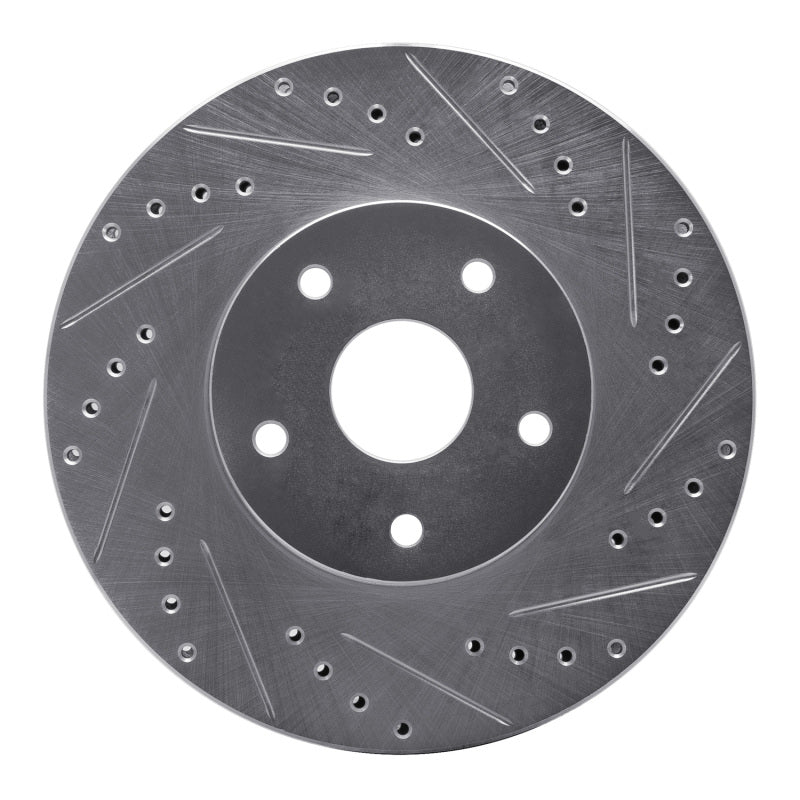 DFC 92-97 Subaru SVX Front Right Drilled & Slotted Silver Brake Rotor