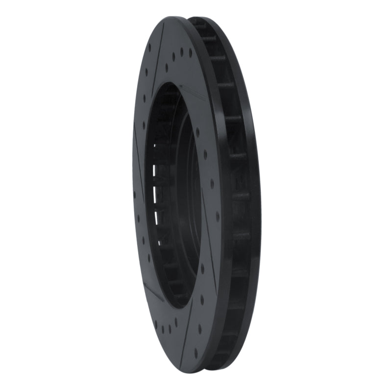 R1 91-93 Dodge STEALTH Front Right Drilled & Slotted Black Brake Rotor