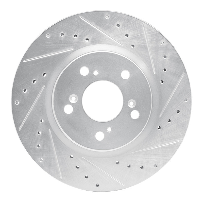 DFC 05-12 Acura RL Front Right Drilled & Slotted Silver Brake Rotor