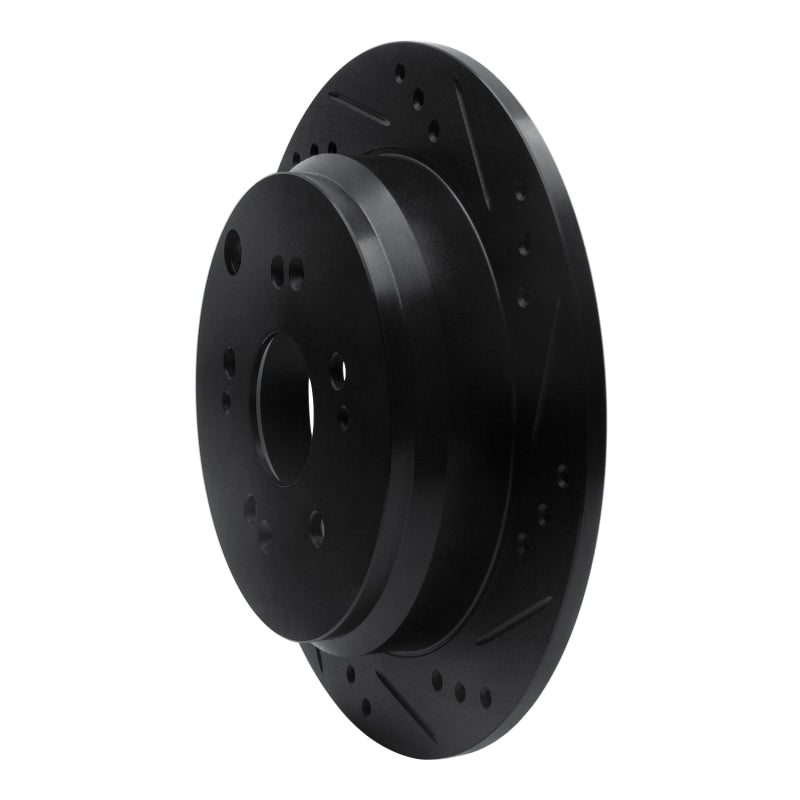 R1 2005-2018 Acura RDX Rear Right Drilled & Slotted Black Brake Rotor