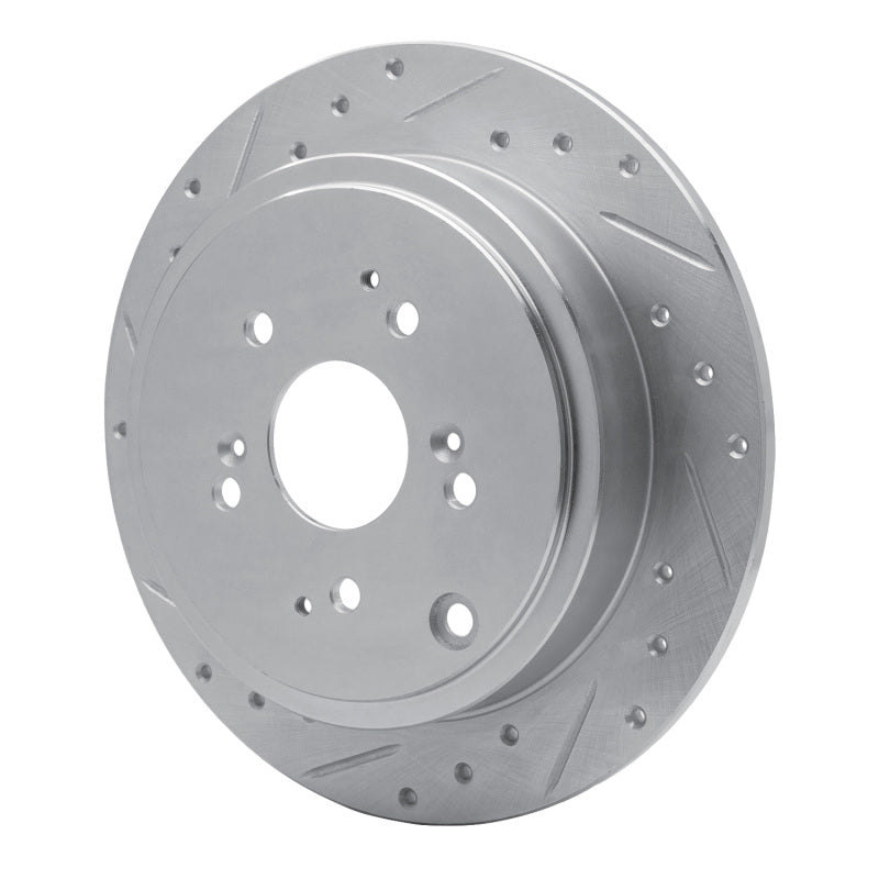 R1 01-08 Acura MDX Rear Left Drilled & Slotted Silver Brake Rotor