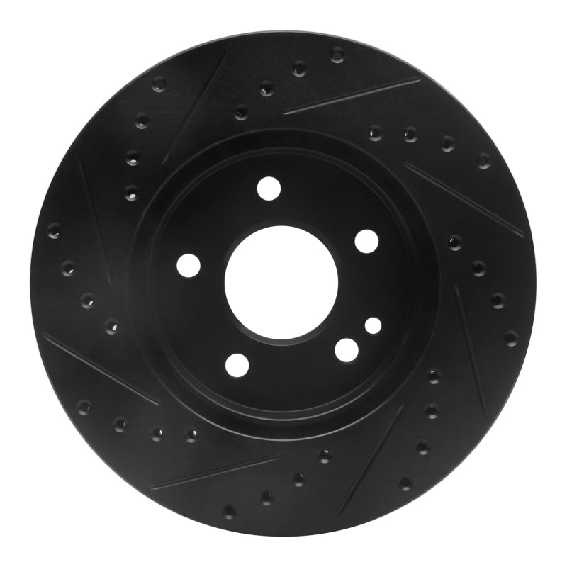 R1 94-97 Mercedes-Benz C280 Front Right Drilled & Slotted Black Brake Rotor