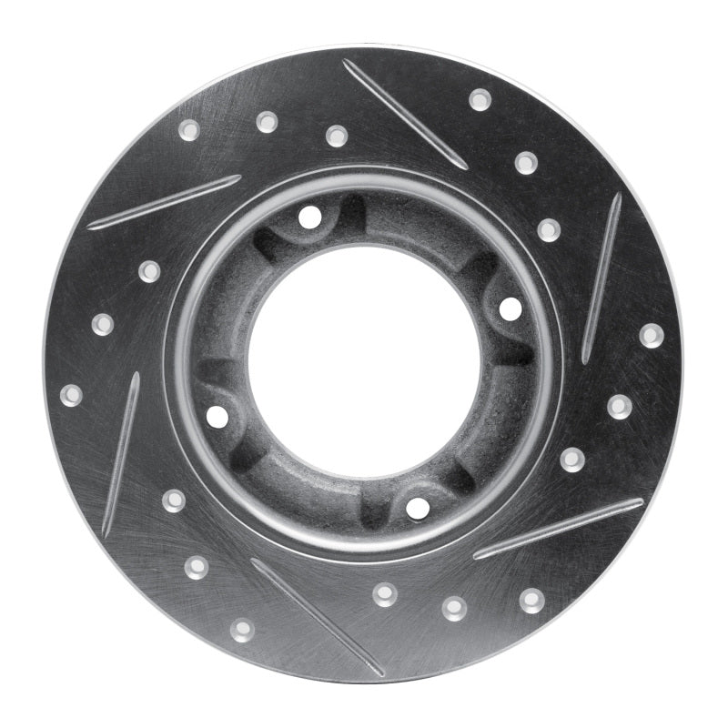 R1 76-81 Honda Accord Hatchback Front Left Drilled & Slotted Silver Brake Rotor