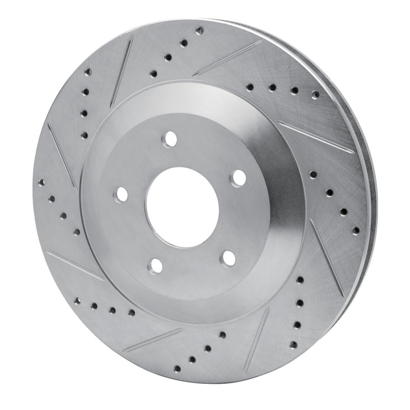 R1 97-09 Cadillac XLR Right Front Drilled & Slotted Silver Brake Rotor