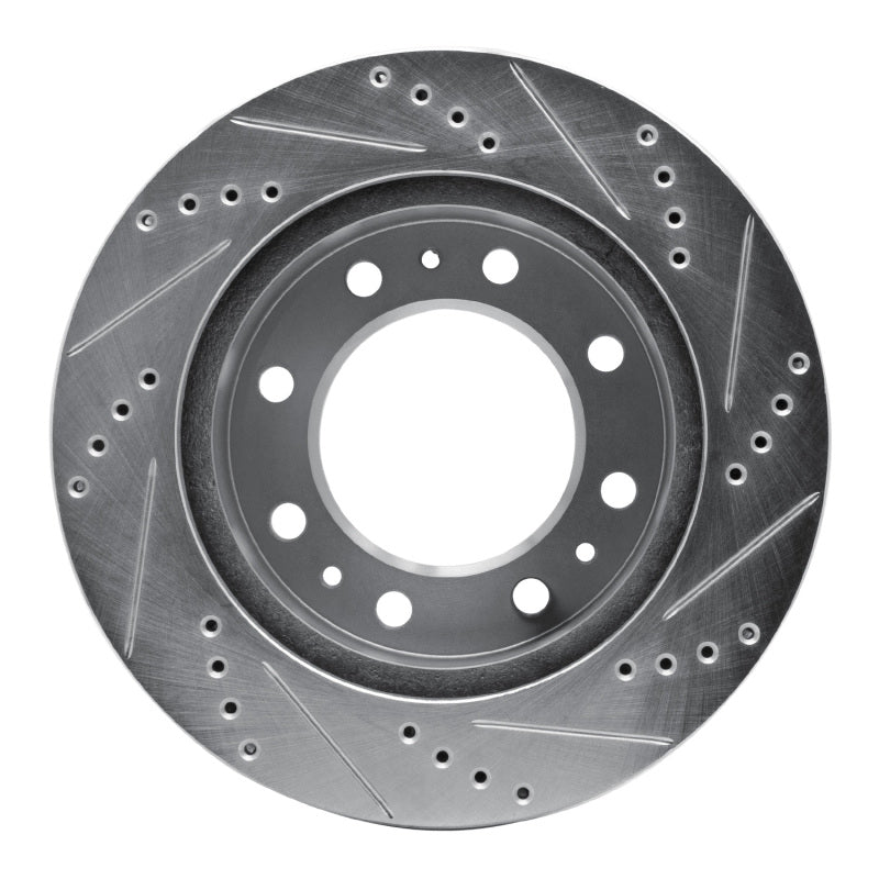 R1 06-11 Cadillac DTS Front Left Drilled & Slotted Silver Brake Rotor