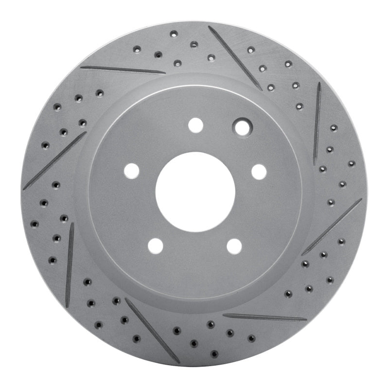 R1 05-25 Infiniti EX37 Rear Right Drilled & Slotted Geo-Carbon Rotor