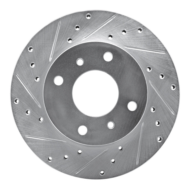 R1 89-13 Infiniti G20 Front Left Drilled & Slotted Silver Brake Rotor