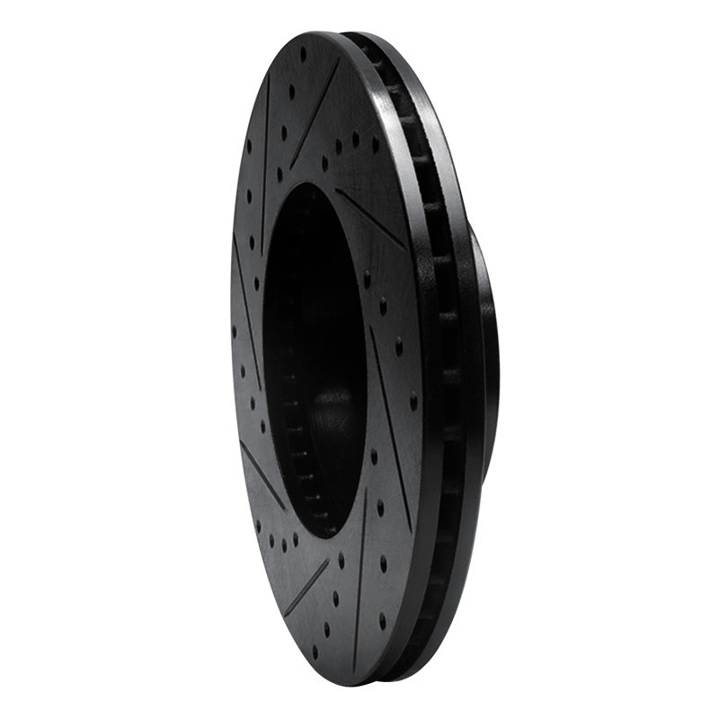 R1 98-02 Ford Crown Victoria Front Right Drilled & Slotted Black Brake Rotor