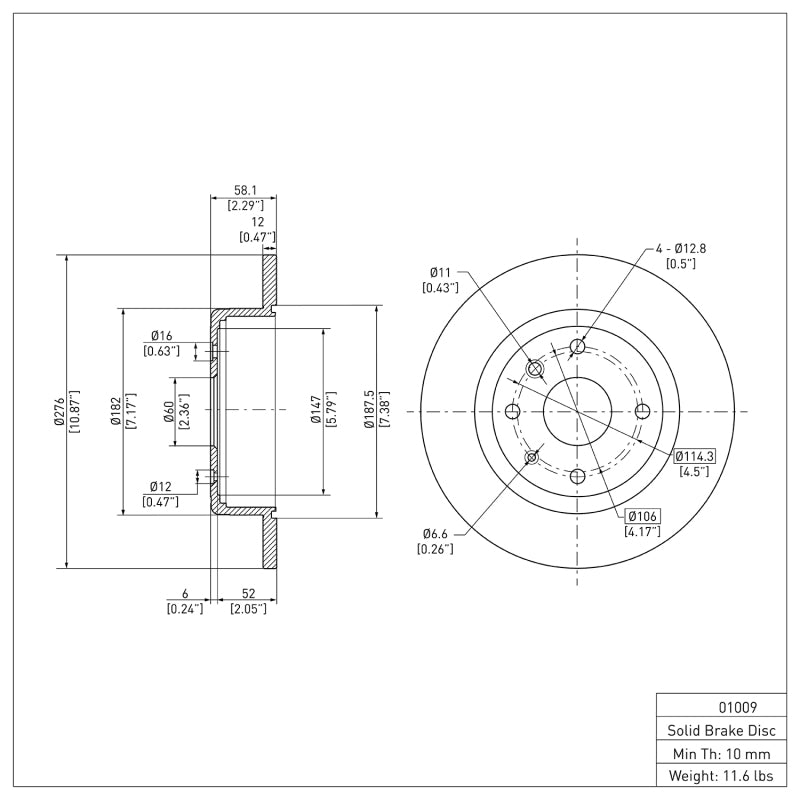 R1 04-10 Chevrolet Epica (USA/Canada) Rear Brake Rotor