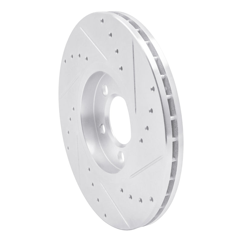 R1 96-98 Volkswagen Jetta Sedan Front Left Drilled & Slotted Silver Brake Rotor