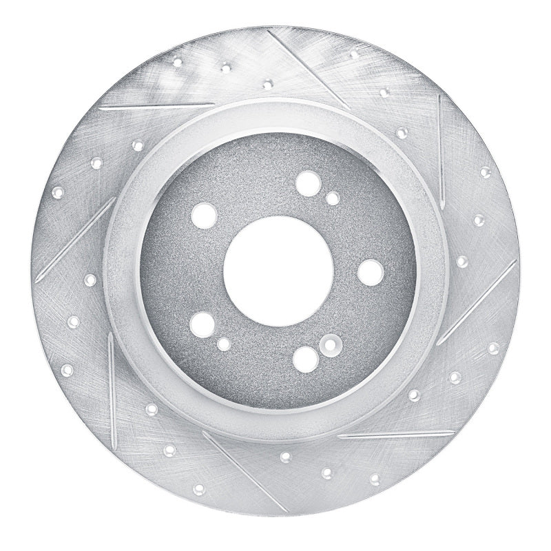 R1 22-26 Acura MDX Rear Right Drilled & Slotted Silver Brake Rotor
