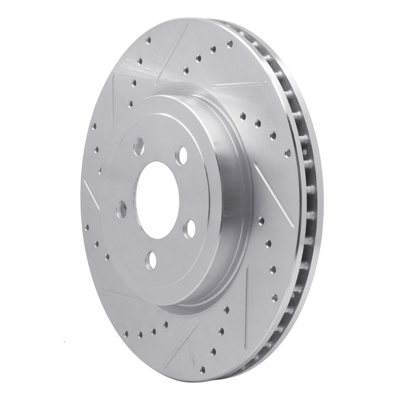 DFC 05-23 Chrysler 300 Front Left Drilled & Slotted Silver Brake Rotor