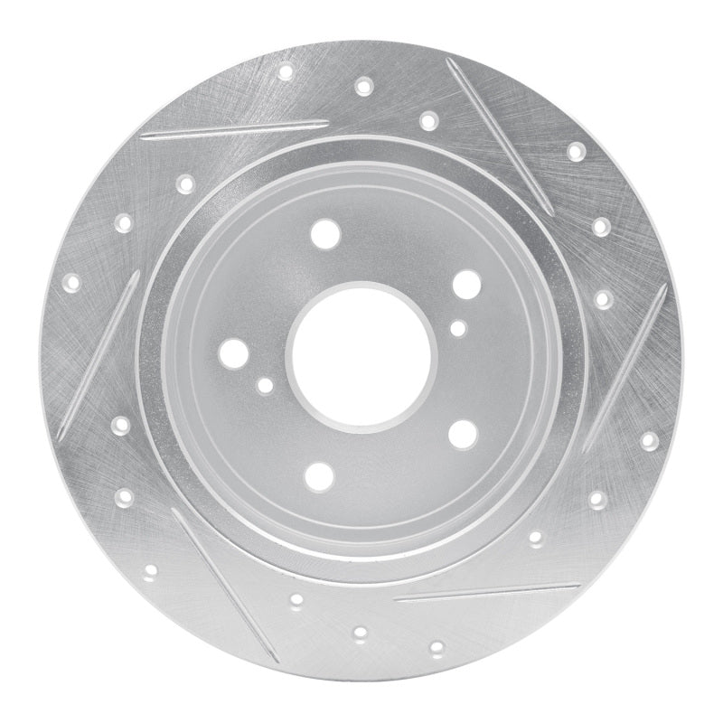DFC 10-13 Suzuki Kizashi Rear Left Drilled & Slotted Silver Brake Rotor