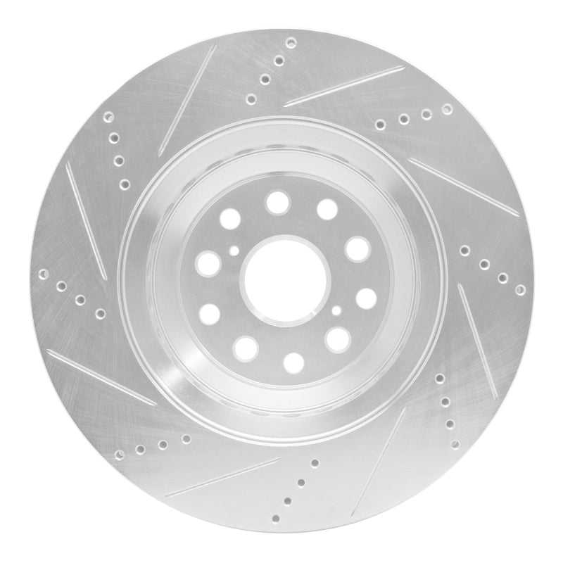 DFC 07-23 Lexus LS500h Right Front Drilled & Slotted Silver Brake Rotor