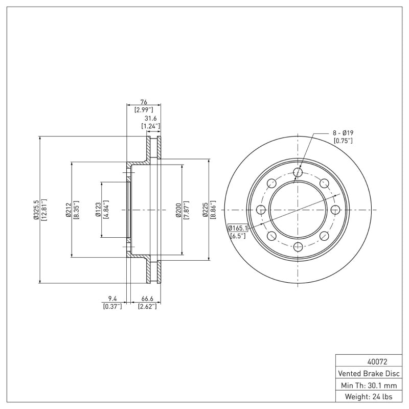 R1 89-93 Dodge D350 Front Brake Rotor