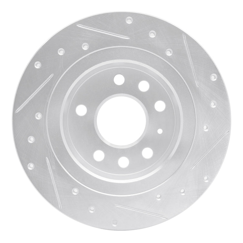 R1 03-11 Cadillac BLS (Mexico) Rear Left Drilled & Slotted Silver Brake Rotor