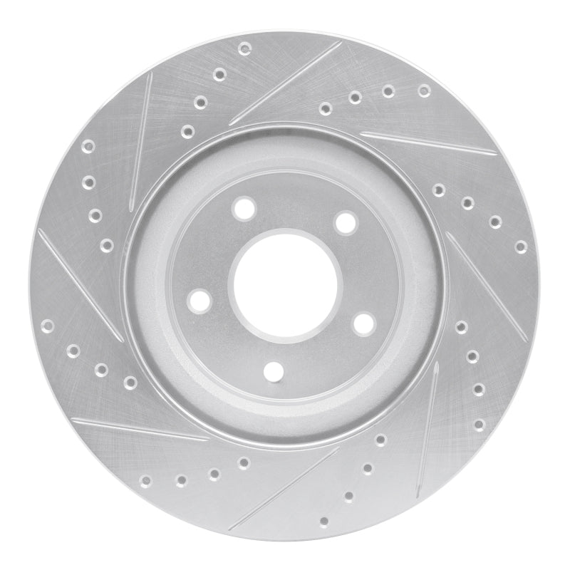 R1 14-19 Nissan Rogue Front Right Drilled & Slotted Silver Brake Rotor