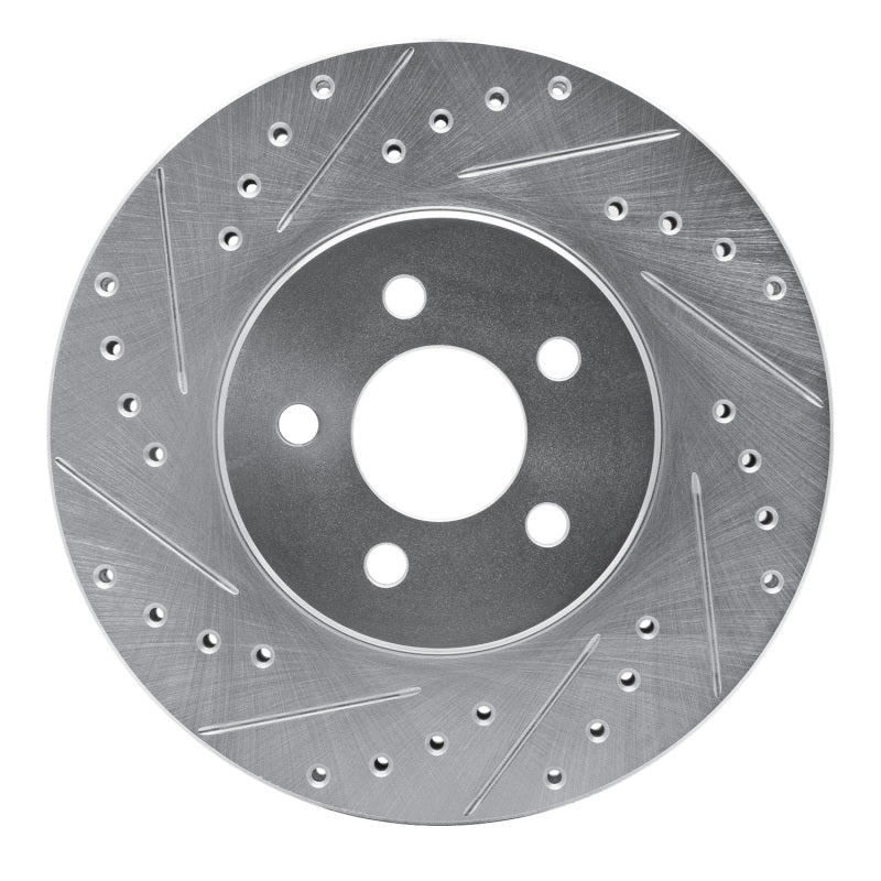 R1 95-06 Chrysler Cirrus Front Left Drilled & Slotted Silver Brake Rotor