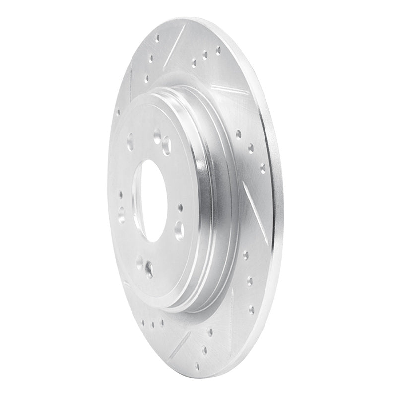 R1 14-20 Acura RLX Rear Left Drilled & Slotted Silver Brake Rotor