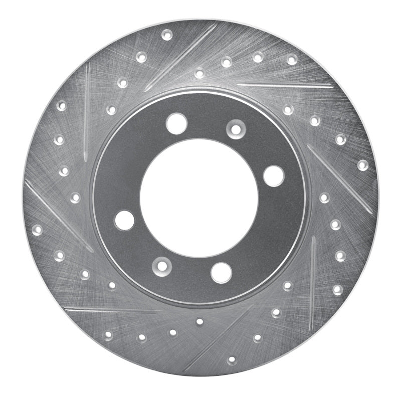 DFC 81-87 Saab 900 Front Left Drilled & Slotted Silver Brake Rotor