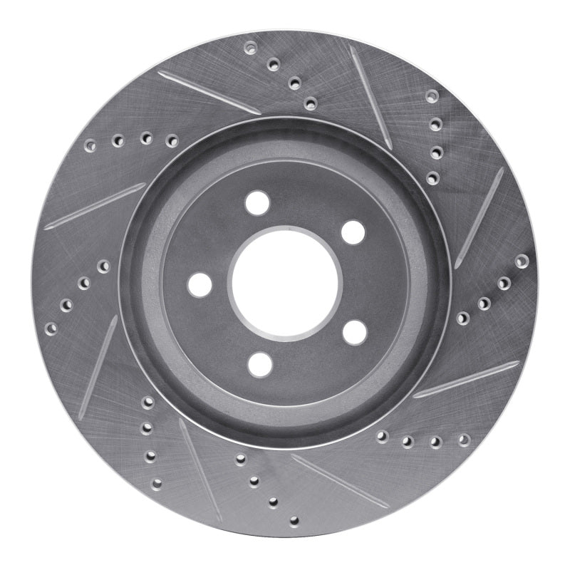 DFC 94-04 Ford Mustang Front Left Drilled & Slotted Silver Brake Rotor